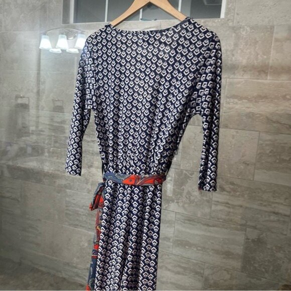 Vibe Sportwear Paisley Wide Leg Jumpsuit Blue Red Size Small NWT - Picture 8 of 13